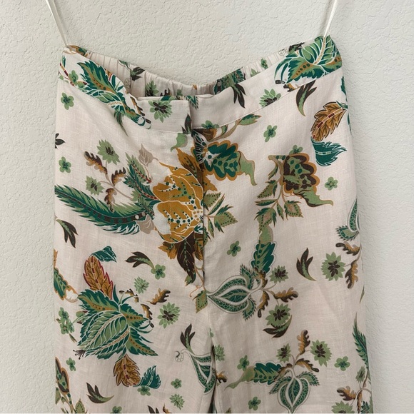 NWT ANTONIO MELANI x The Nat Note Larkin Paisley Feathered Cropped Linen Pants - Picture 9 of 14